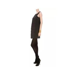 See by Chloe Satiny Fringe Black Mini Dress - size 2